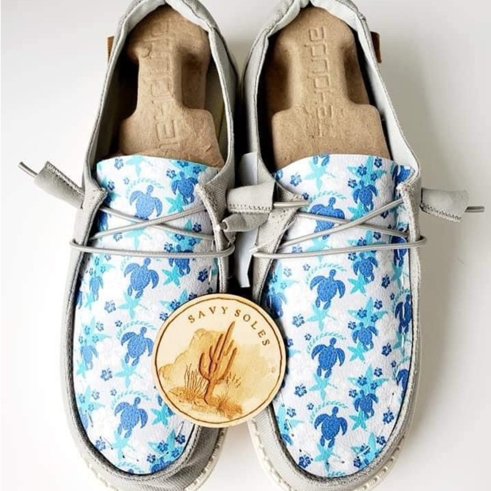 Custom turtle hey dude shoes